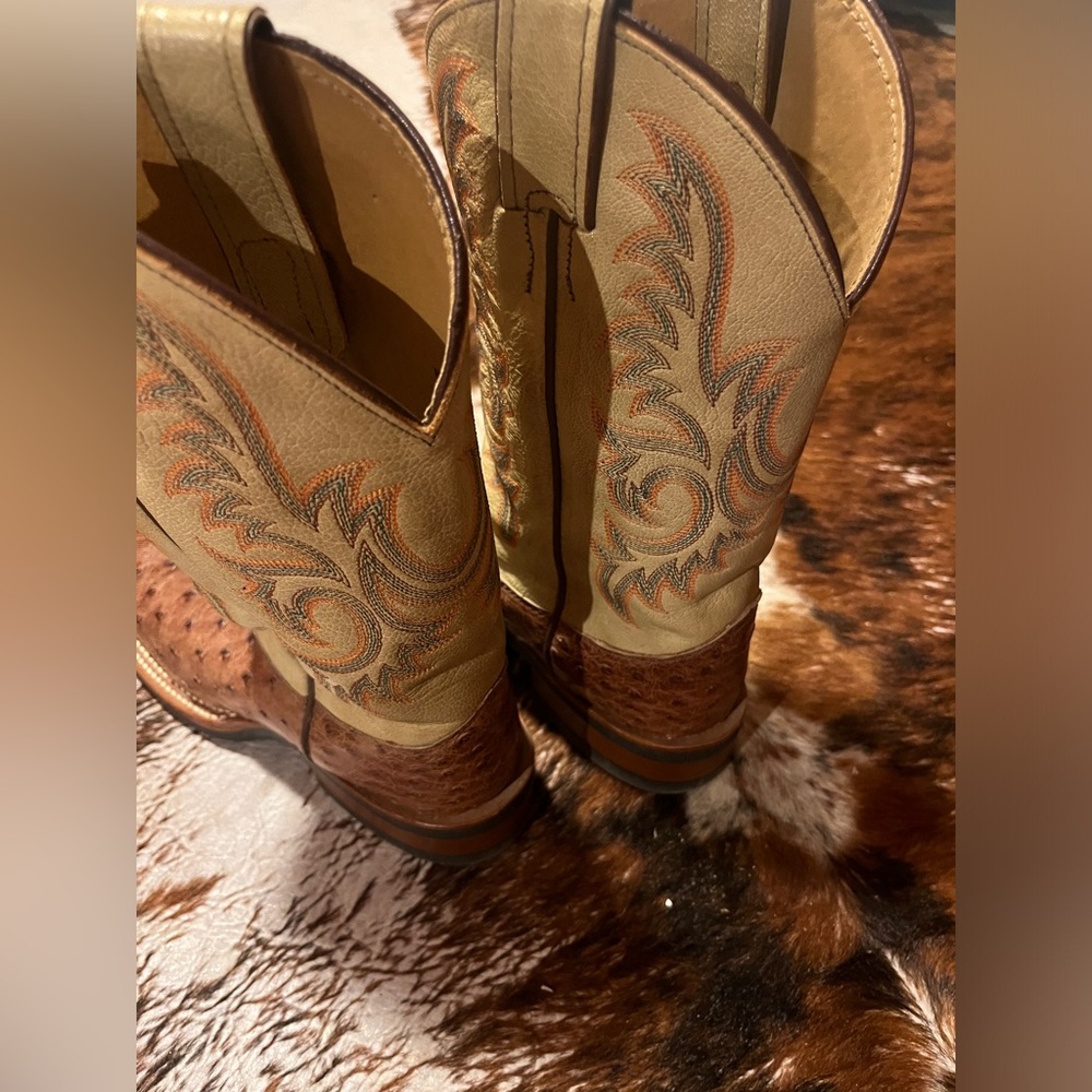 Justin Ostrich Cowboy Boots - Picture 4 of 6